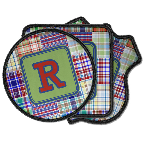 Custom Blue Madras Plaid Print Iron on Patches (Personalized)