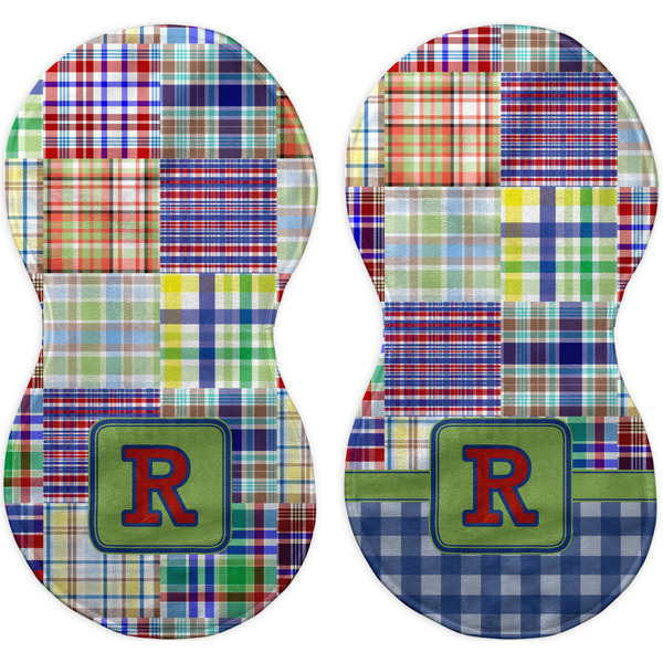 Blue Madras Plaid Print Peanut Shaped Burps - Approval