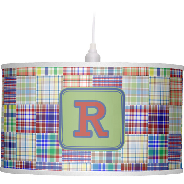Blue Madras Plaid Print Pendant Lamp Shade