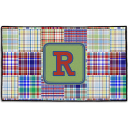 Blue Madras Plaid Print Door Mat - 60"x36" (Personalized)