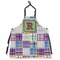 Blue Madras Plaid Print Apron Without Pockets w/ Initial