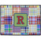 Blue Madras Plaid Print Personalized Door Mat - 24x18 (APPROVAL)