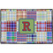 Blue Madras Plaid Print Personalized Door Mat - 36x24 (APPROVAL)