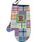 Blue Madras Plaid Print Left Oven Mitt (Personalized)