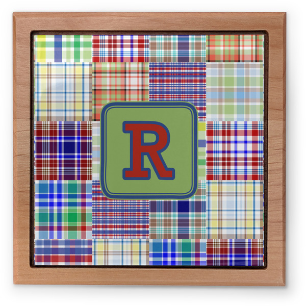 Blue Madras Plaid Print Pet Urn - Apvl