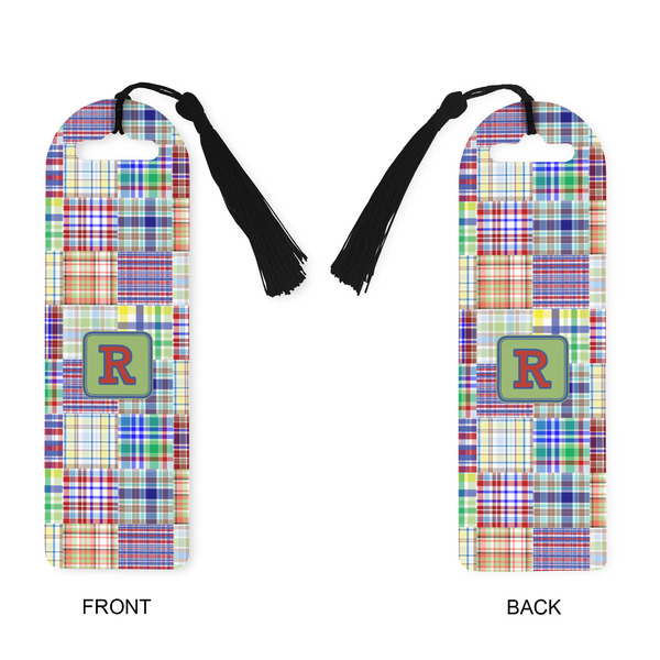 Blue Madras Plaid Print Plastic Bookmarks - Approval
