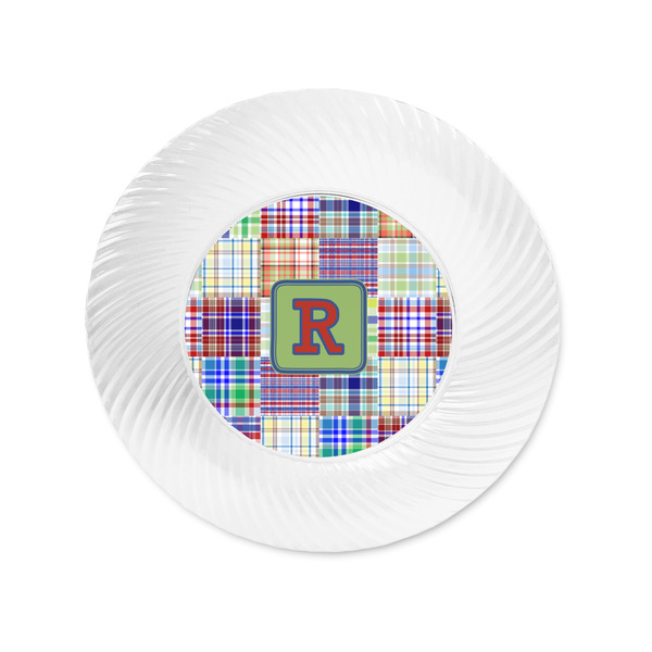 Blue Madras Plaid Print Plastic Party Appetizer & Dessert Plates - Approval
