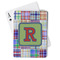 Blue Madras Plaid Print Playing Cards (Personalized)