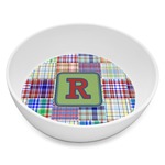 Blue Madras Plaid Print Melamine Bowl - 8 oz (Personalized)