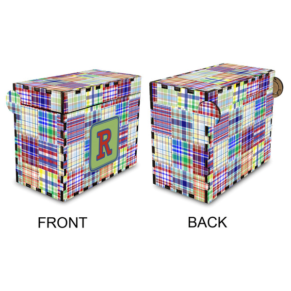 Blue Madras Plaid Print Recipe Box - Full Color - Approval