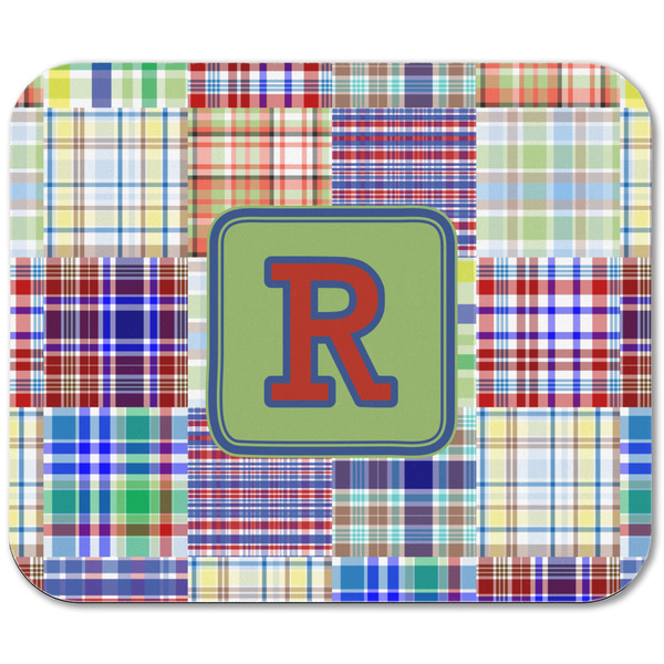 Blue Madras Plaid Print Rectangular Mouse Pad - APPROVAL