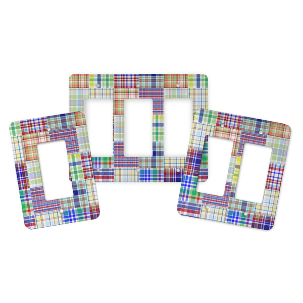 Blue Madras Plaid Print Rocker Light Switch Covers - Parent - ALL VARIATIONS