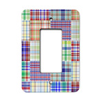 Blue Madras Plaid Print Rocker Style Light Switch Cover - Single Switch