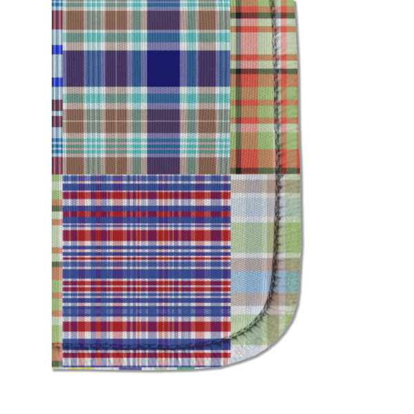 Blue Madras Plaid Print Sanitizer Holder Keychain - Detail