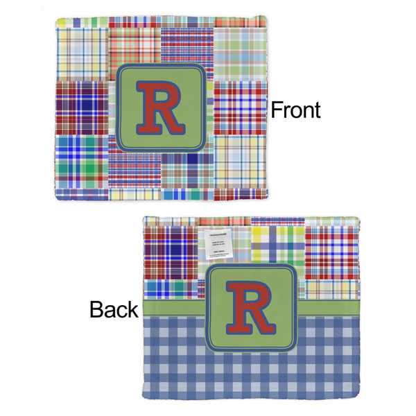 Blue Madras Plaid Print Security Blanket - Front & Back View