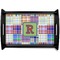 Blue Madras Plaid Print Black Wooden Tray - Small (Personalized)