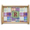 Blue Madras Plaid Print Natural Wooden Tray - Small (Personalized)