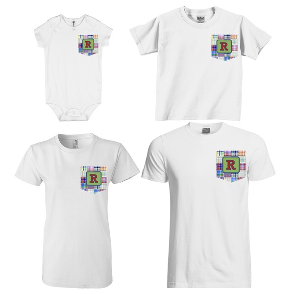 Blue Madras Plaid Print Sized Pockets on Various Products