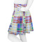 Blue Madras Plaid Print Skater Skirt - Side
