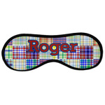 Blue Madras Plaid Print Sleeping Eye Masks - Large (Personalized)