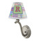 Blue Madras Plaid Print Small Chandelier Lamp - LIFESTYLE (on wall lamp)