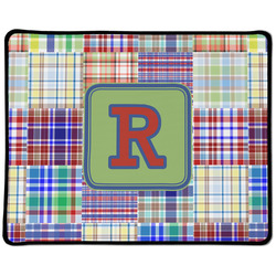 Blue Madras Plaid Print Large Gaming Mouse Pad - 12.5" x 10" (Personalized)