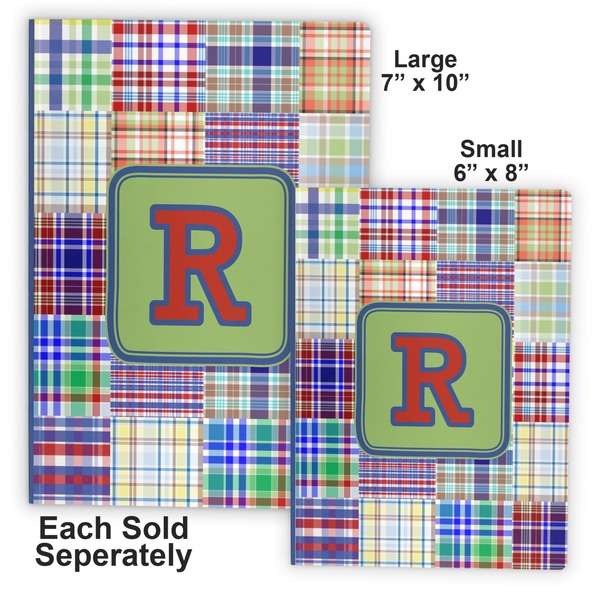 Blue Madras Plaid Print Soft Cover Journal - Compare