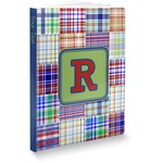 Blue Madras Plaid Print Softbound Notebook - 7.25" x 10" (Personalized)