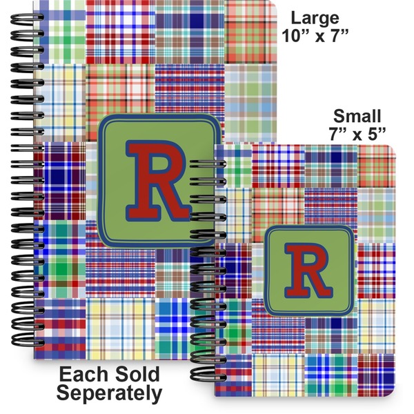 Blue Madras Plaid Print Spiral Journal - Comparison