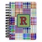 Blue Madras Plaid Print Spiral Journal Small - Front View