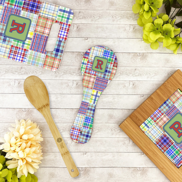 Blue Madras Plaid Print Spoon Rest Trivet - LIFESTYLE