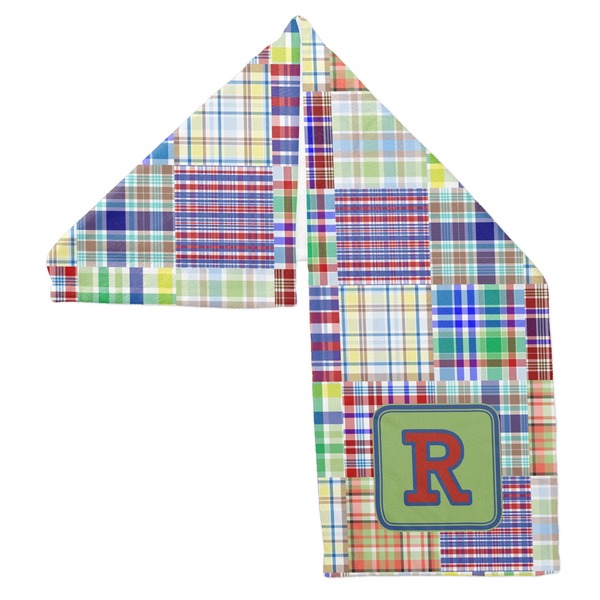 Blue Madras Plaid Print Sports Towel Folded - Both Sides Showing