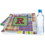Blue Madras Plaid Print Sports & Fitness Towel (Personalized)