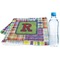 Blue Madras Plaid Print Sports Towel Folded with Water Bottle