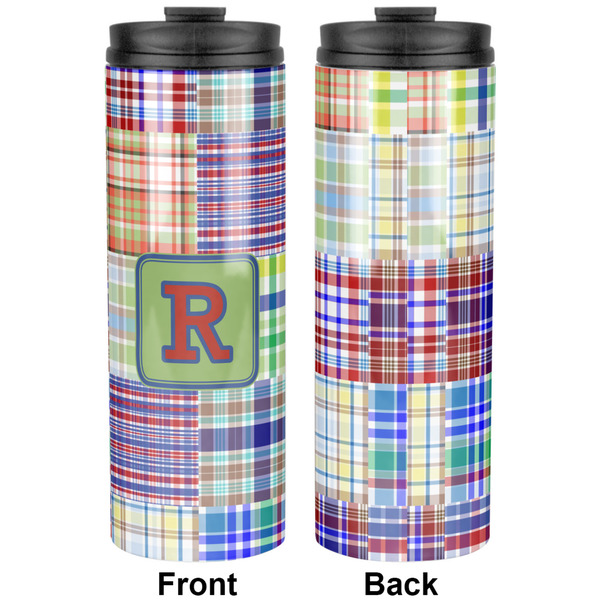 Blue Madras Plaid Print Stainless Steel Tumbler - Apvl