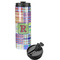 Blue Madras Plaid Print Stainless Steel Skinny Tumbler (Personalized)