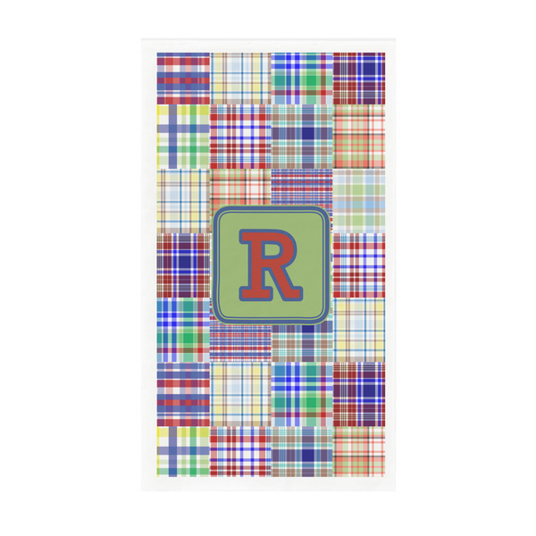 Custom Blue Madras Plaid Print Guest Towels - Full Color - Standard (Personalized)