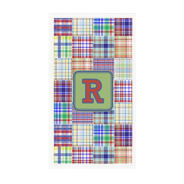Custom Blue Madras Plaid Print Guest Paper Towels - Full Color - Standard (Personalized)