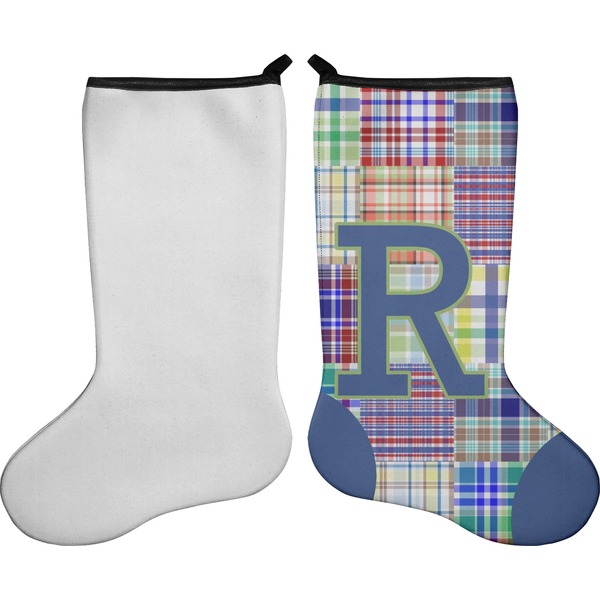 Blue Madras Plaid Print Stocking - Single-Sided - Approval