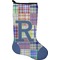 Blue Madras Plaid Print Holiday Stocking - Neoprene (Personalized)