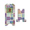 Blue Madras Plaid Print Stylized Phone Stand - Front & Back - Small