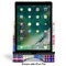 Blue Madras Plaid Print Stylized Tablet Stand - Front with ipad