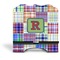 Blue Madras Plaid Print Stylized Tablet Stand - Front without iPad