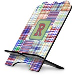 Blue Madras Plaid Print Stylized Tablet Stand (Personalized)