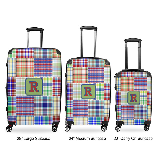 Blue Madras Plaid Print Suitcase Set 1 - APPROVAL