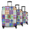 Blue Madras Plaid Print Suitcase Set 1 - MAIN