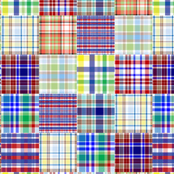 Blue Madras Plaid Print Fabric by the Yard - PIMA Combed Cotton