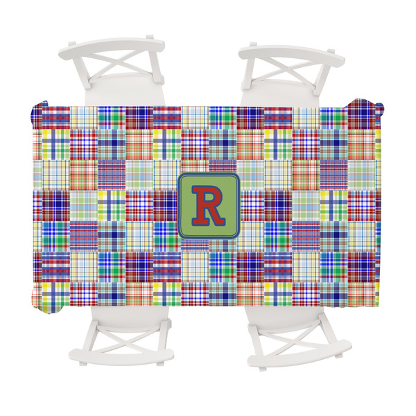 Custom Blue Madras Plaid Print Tablecloth - 58"x102" (Personalized)