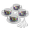 Blue Madras Plaid Print Tea Cup - Set of 4 (Personalized)