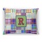 Blue Madras Plaid Print Rectangular Throw Pillow Case (Personalized)
